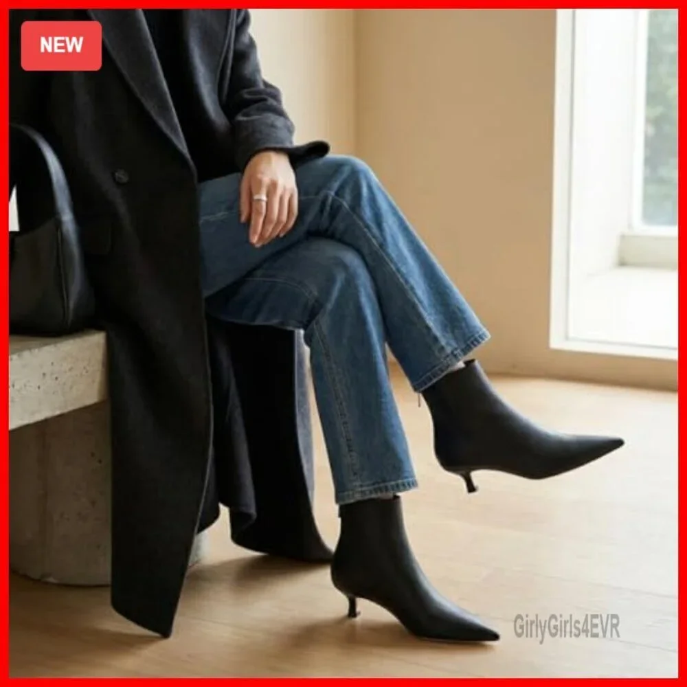 Women's Kitten Heel Booties with Memory Foam, Wide Widths Available